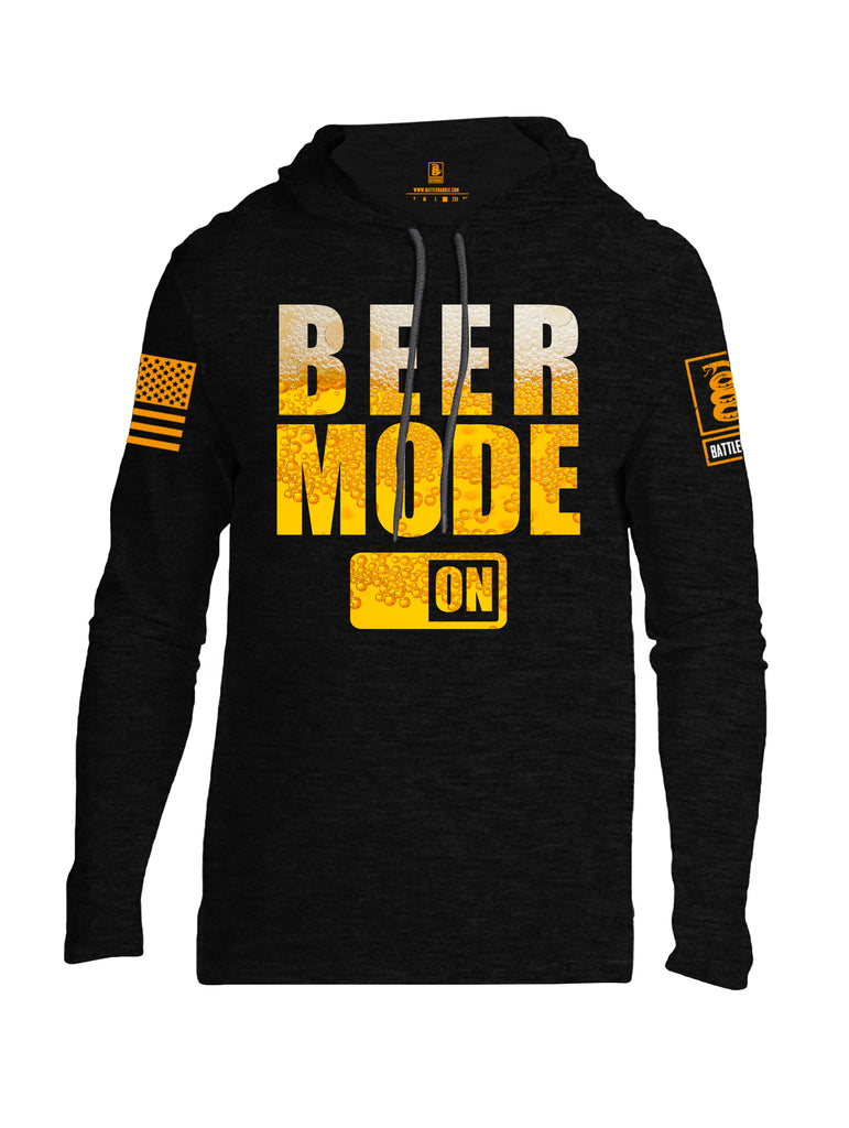 Battleraddle Beer Mode On Orange Sleeve Print Mens Thin Cotton Lightweight Hoodie - Battleraddle® LLC