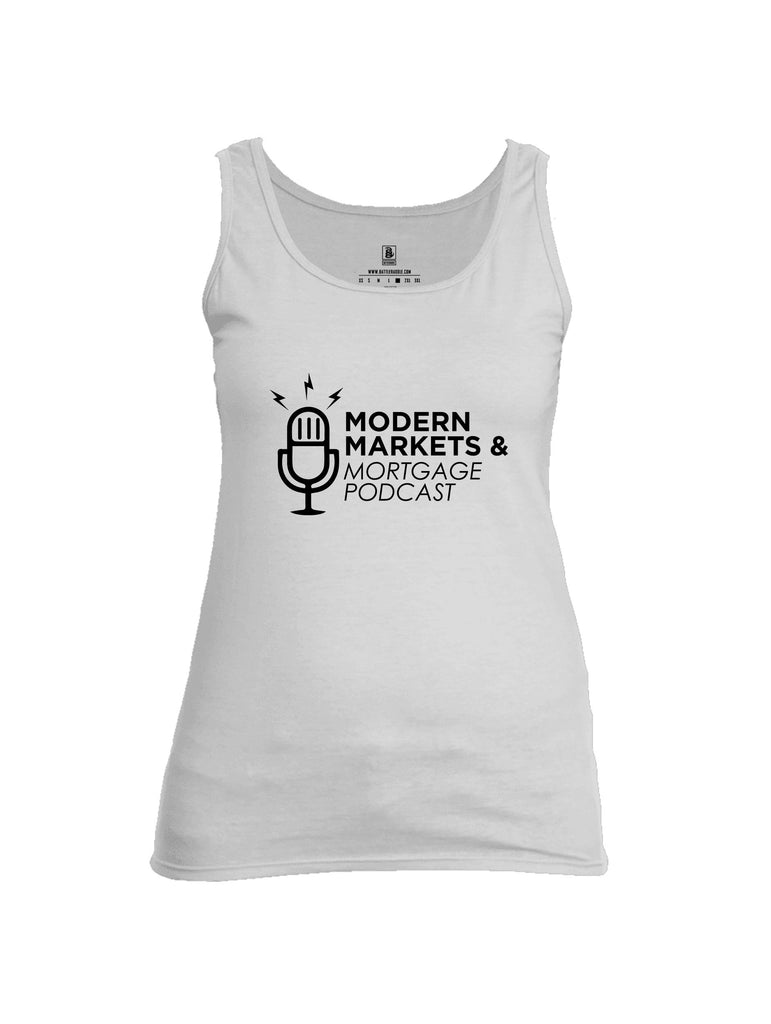 Battleraddle Modern Markets And Mortgages Podcast Black Sleeves Women Cotton Cotton Tank Top