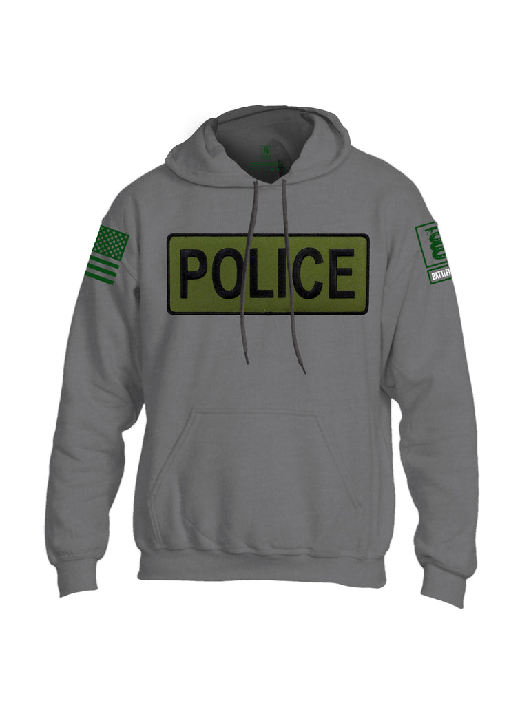 Battleraddle Police Patch Uni Cotton Blended Hoodie With Pockets