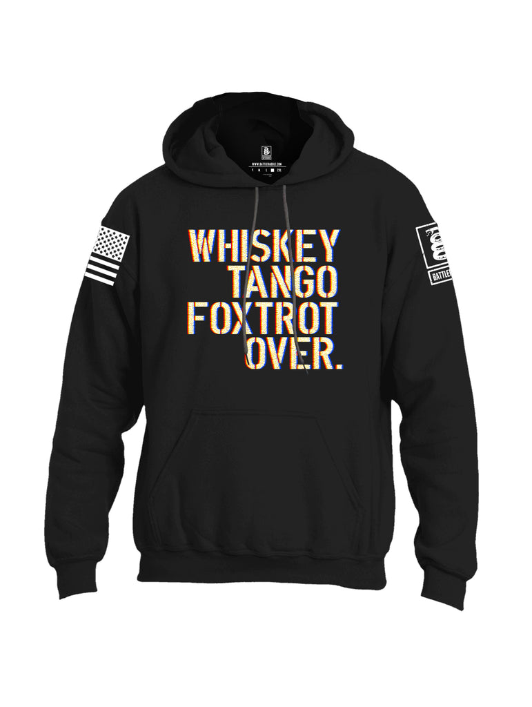 Battleraddle Whiskey Tango Foxtrot Over White Sleeve Print Mens Blended Hoodie With Pockets