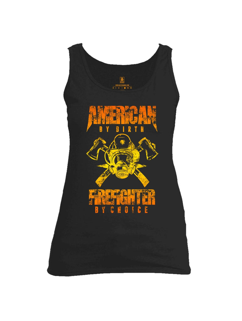 Battleraddle American By Birth Firefighter By Choice Womens Cotton Tank Top shirt|custom|veterans|Apparel-Womens Tank Tops-Cotton