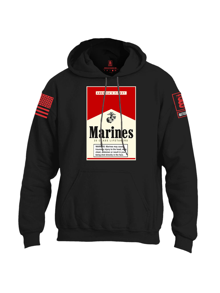 Battleraddle Marines 20 Class Lifetakers Red Sleeve Print Mens Blended Hoodie With Pockets