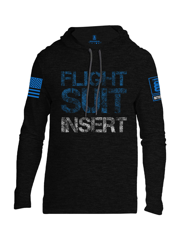 Battleraddle Flight Suit Insert Blue Sleeve Print Mens Thin Cotton Lightweight Hoodie