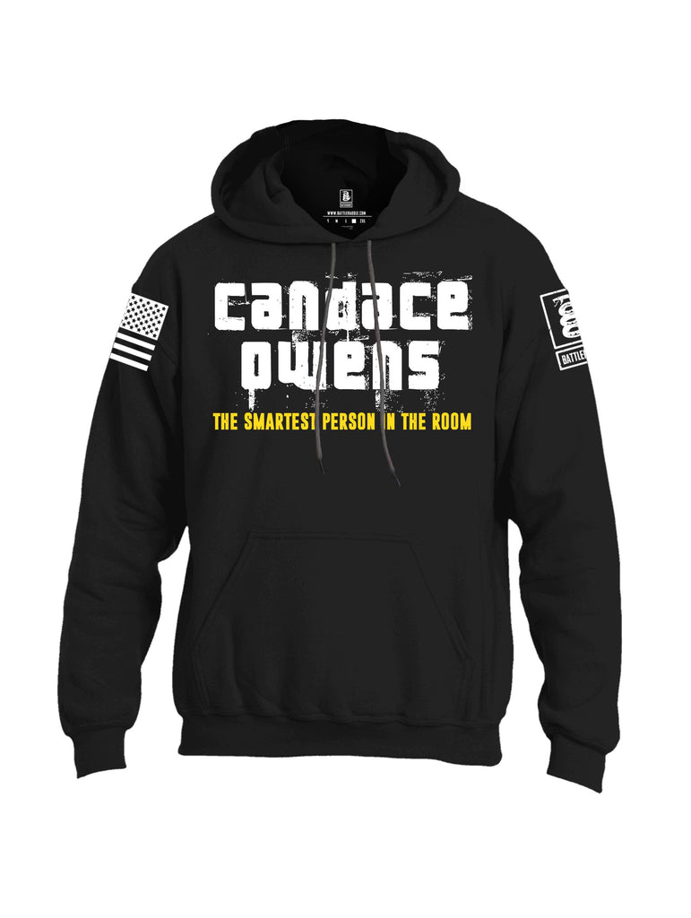 Battleraddle Candice Owens White Sleeve Print Mens Blended Hoodie With Pockets
