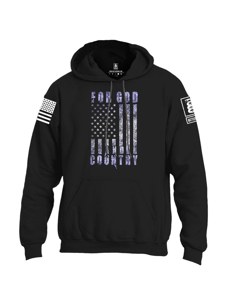 Battleraddle For God And Country White Sleeve Print Mens Blended Hoodie With Pockets