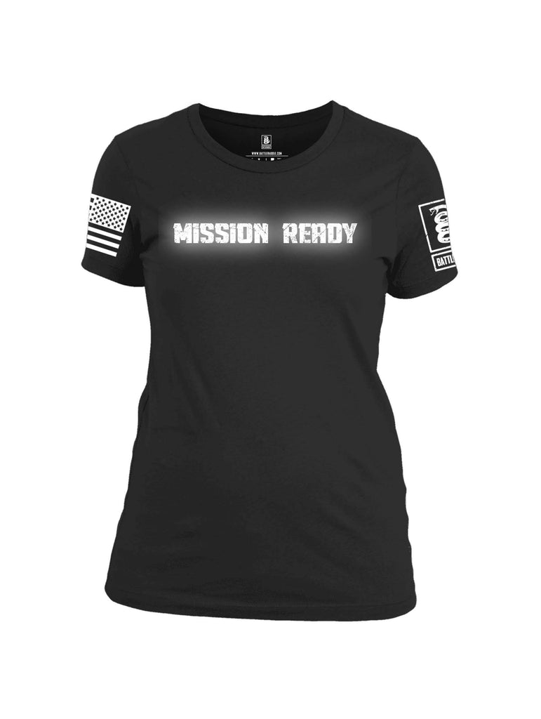 Battleraddle Mission Ready White Sleeve Print Womens 100% Battlefit Polyester Crew Neck T Shirt shirt|custom|veterans|Apparel-Womens Shirts-Polyester