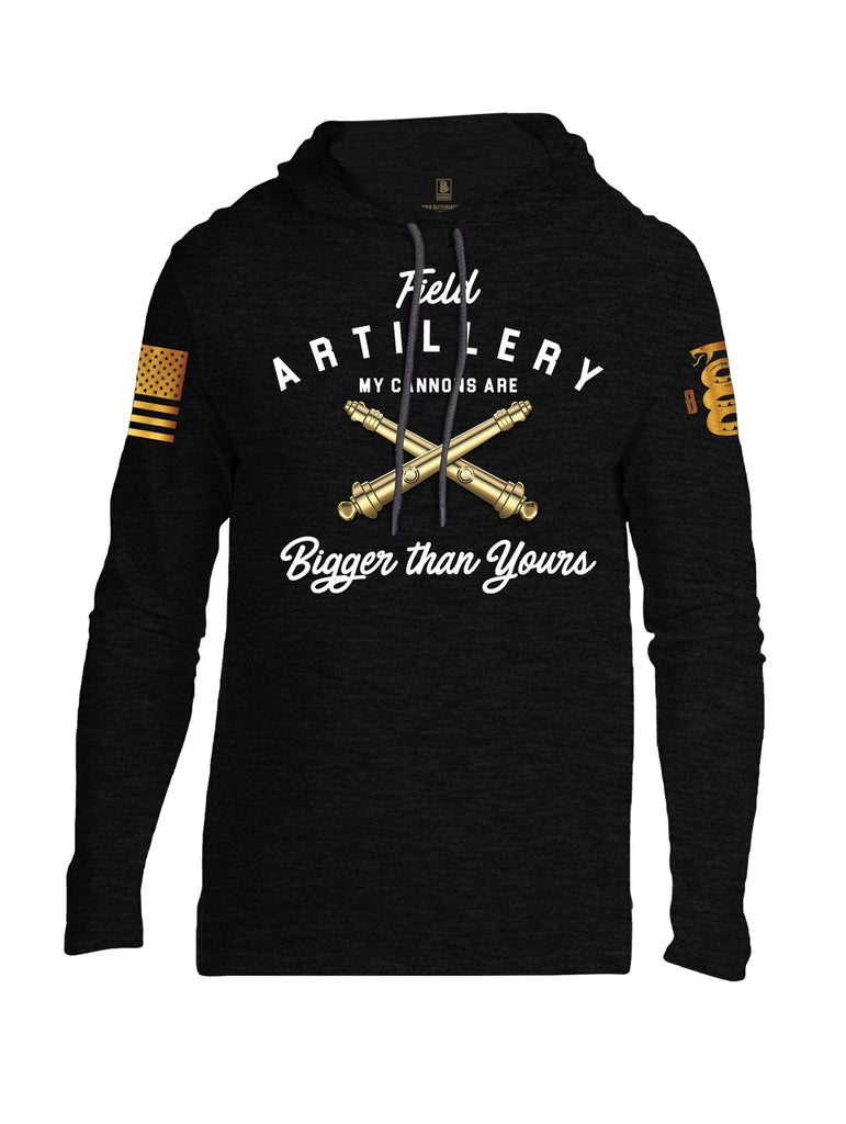 Battleraddle Field Artillery My Cannons Are Bigger Than Yours Brass Sleeve Print Mens Thin Cotton Lightweight Hoodie