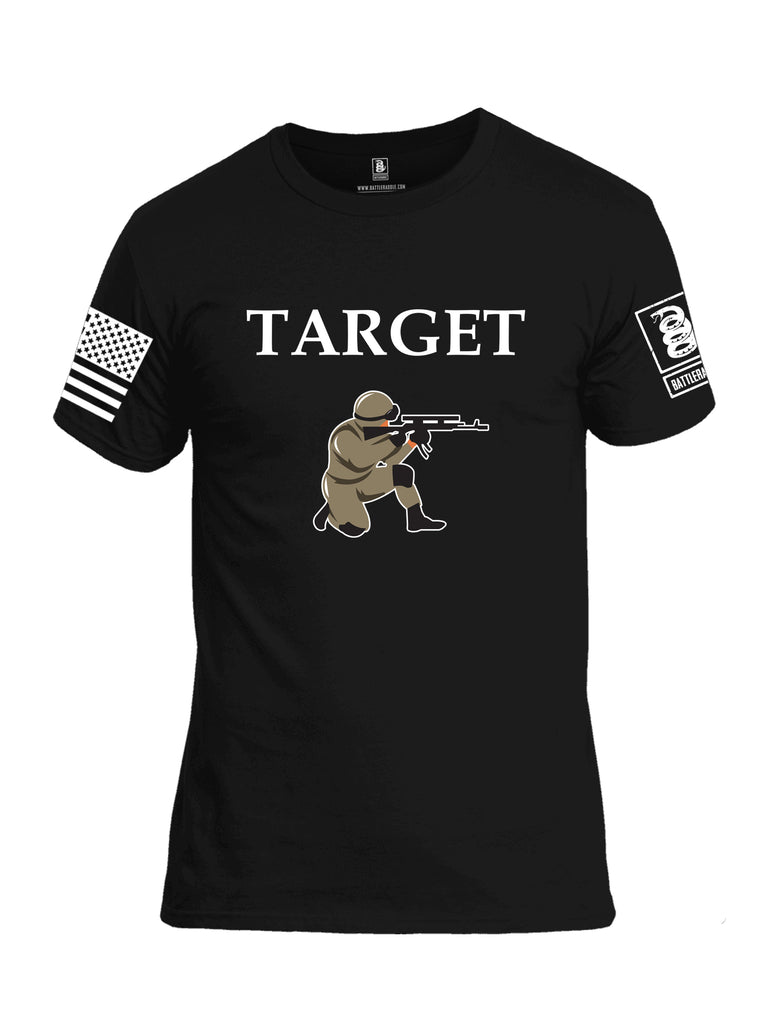 Battleraddle Target White Sleeve Print Mens Cotton Crew Neck T Shirt