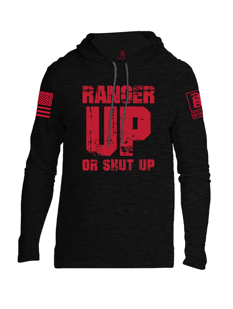 Battleraddle Ranger Up Or Shut Up Red Sleeve Print Mens Thin Cotton Lightweight Hoodie