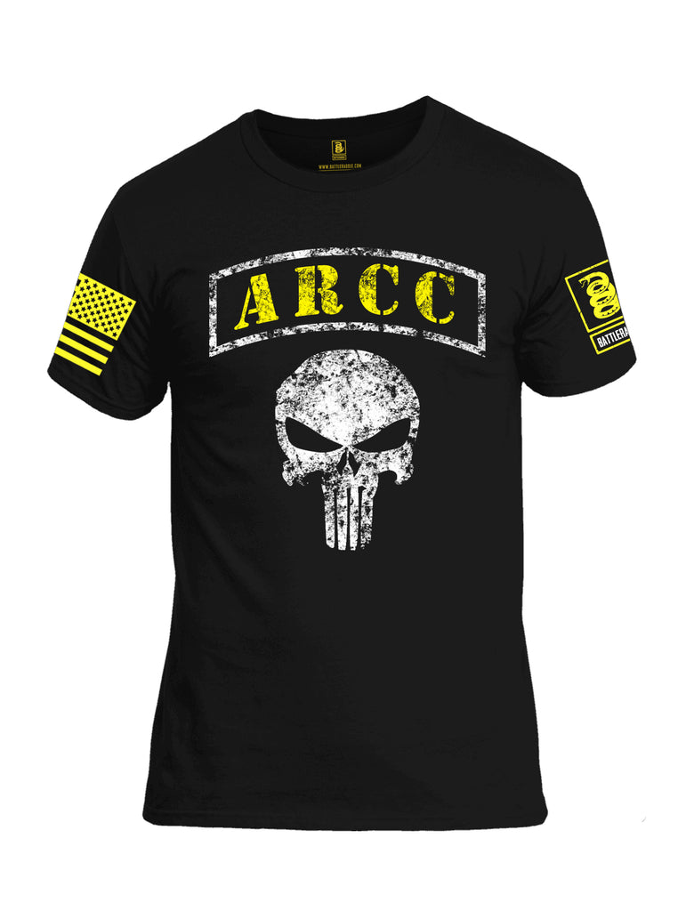 Battleraddle ARCC Punisher Yellow Sleeve Print Mens Cotton Crew Neck T Shirt - Battleraddle® LLC