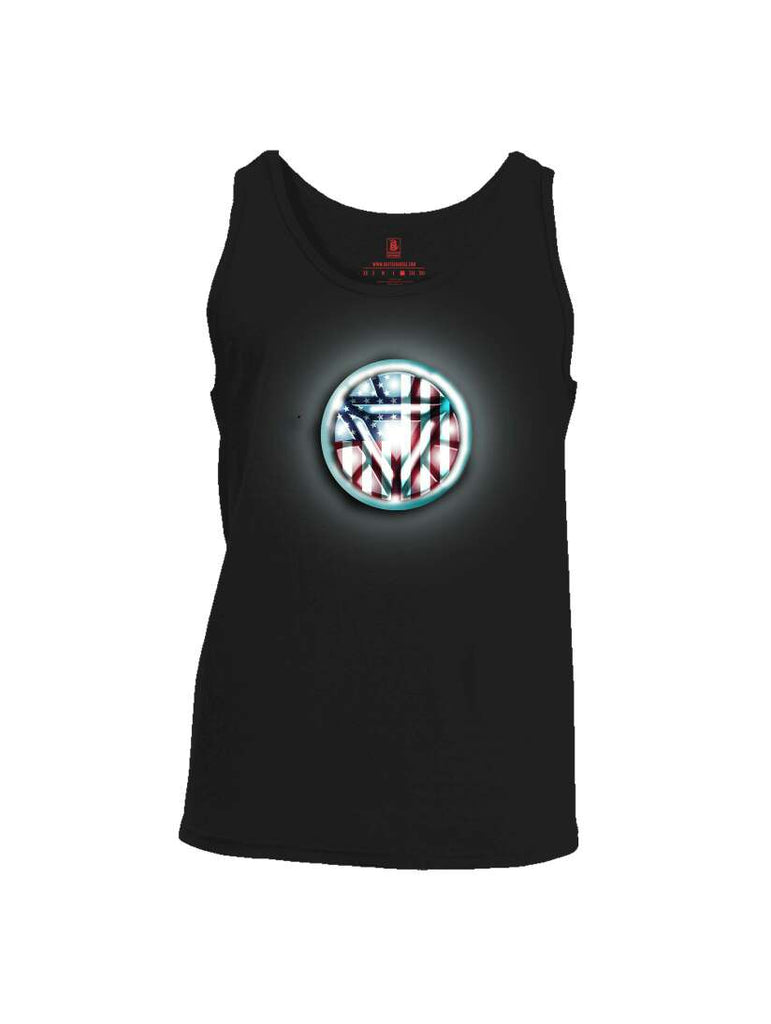 Battleraddle Gigajoule Electromagnet USA Super ARC American Reactor Chest Flag Mens Cotton Tank Top