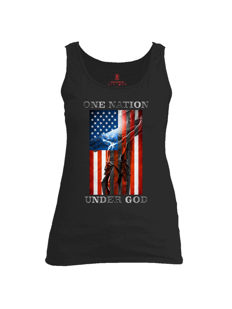 Battleraddle One Nation Under God Womens Cotton Tank Top shirt|custom|veterans|Apparel-Womens Tank Tops-Cotton