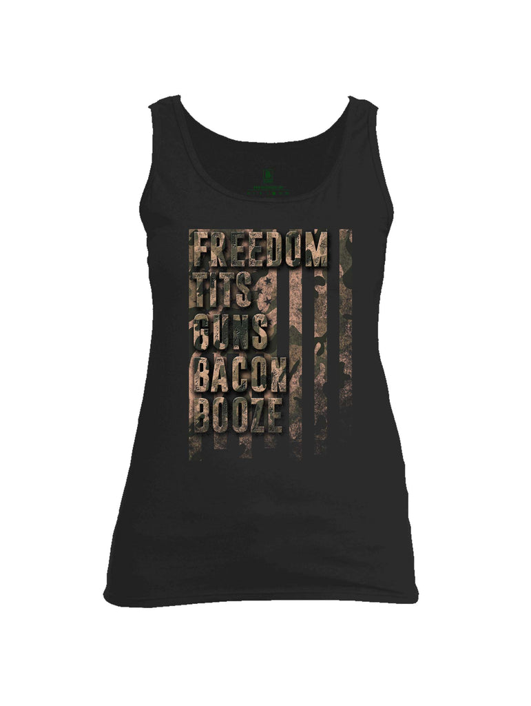 Battleraddle Freedom Tits Guns Bacon Booze Womens Cotton Tank Top