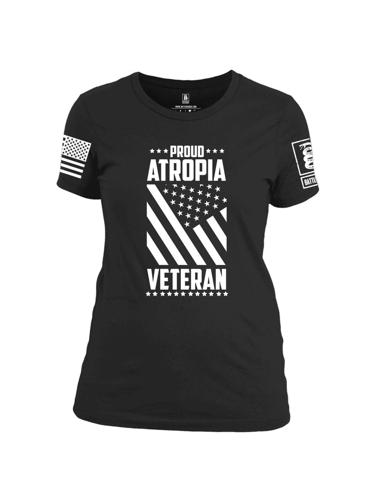 Battleraddle Proud Atropia Veteran White Sleeve Print Womens Cotton Crew Neck T Shirt shirt|custom|veterans|Apparel-Womens T Shirt-cotton