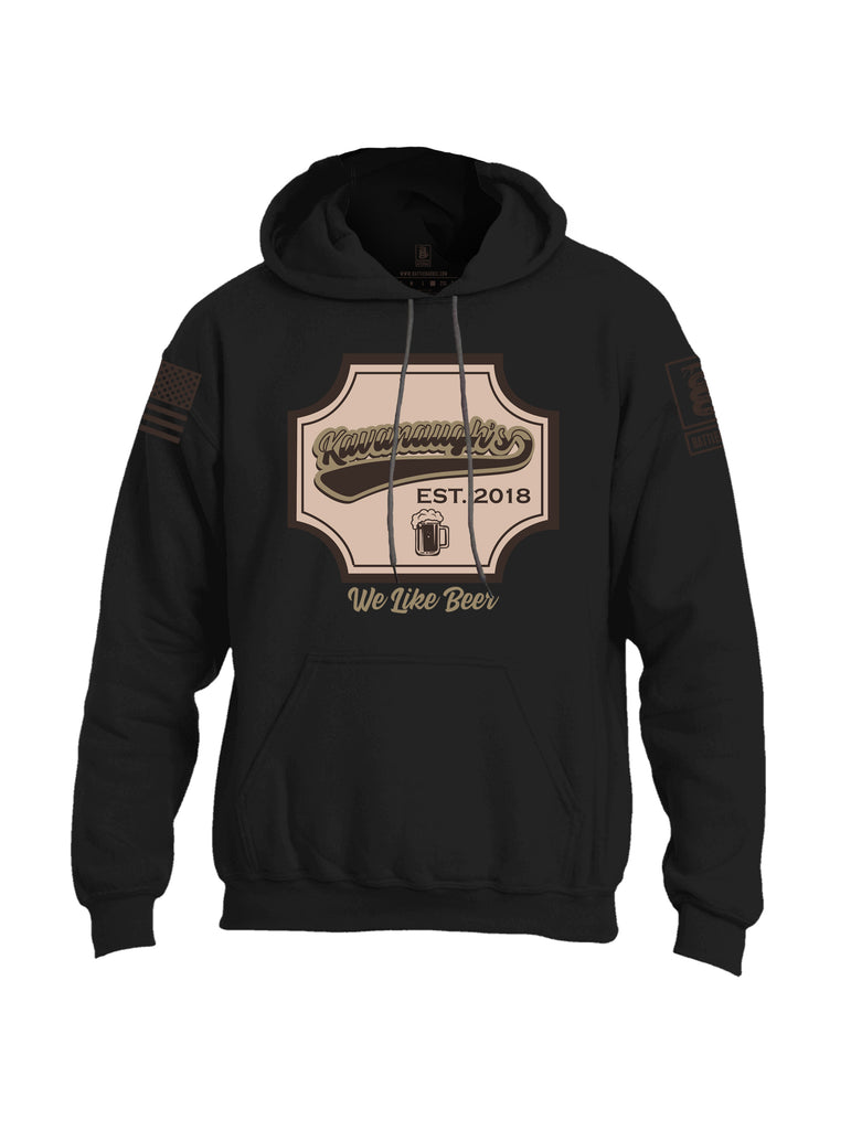 Battleraddle Kavanaugh's Est. 2018 We Like Beer Dark Brown Sleeve Print Mens Blended Hoodie With Pockets