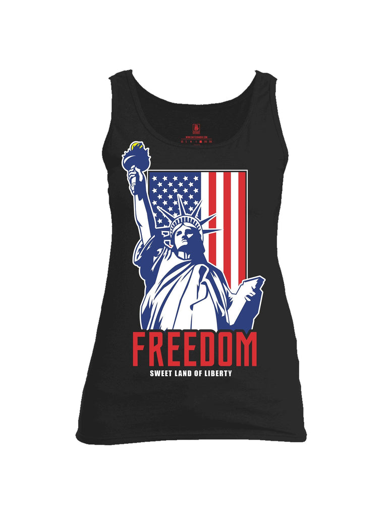 Battleraddle Freedom Sweet Land Of Liberty Womens Cotton Tank Top shirt|custom|veterans|Apparel-Womens Tank Tops-Cotton