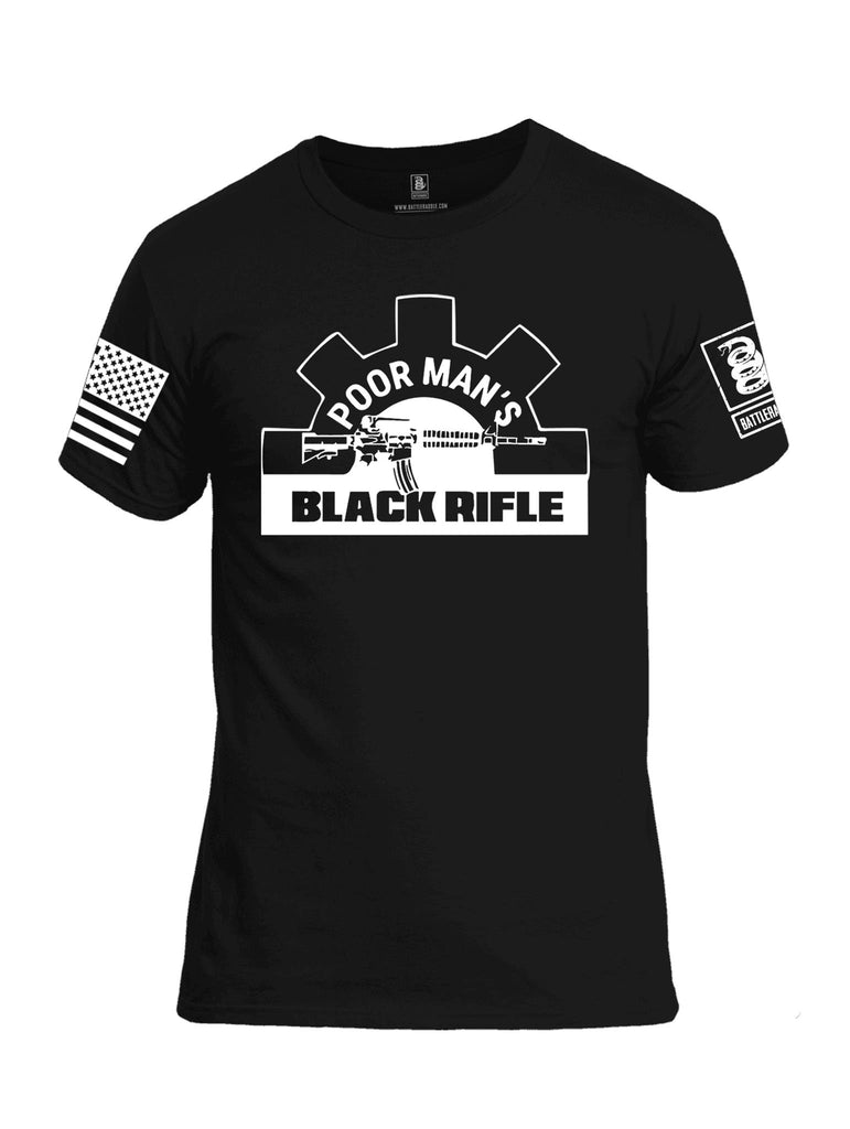 Battleraddle Poor Man's Black Rifle PMBR Join The Brotherhood  White Sleeve Print Mens Cotton Crew Neck T Shirt