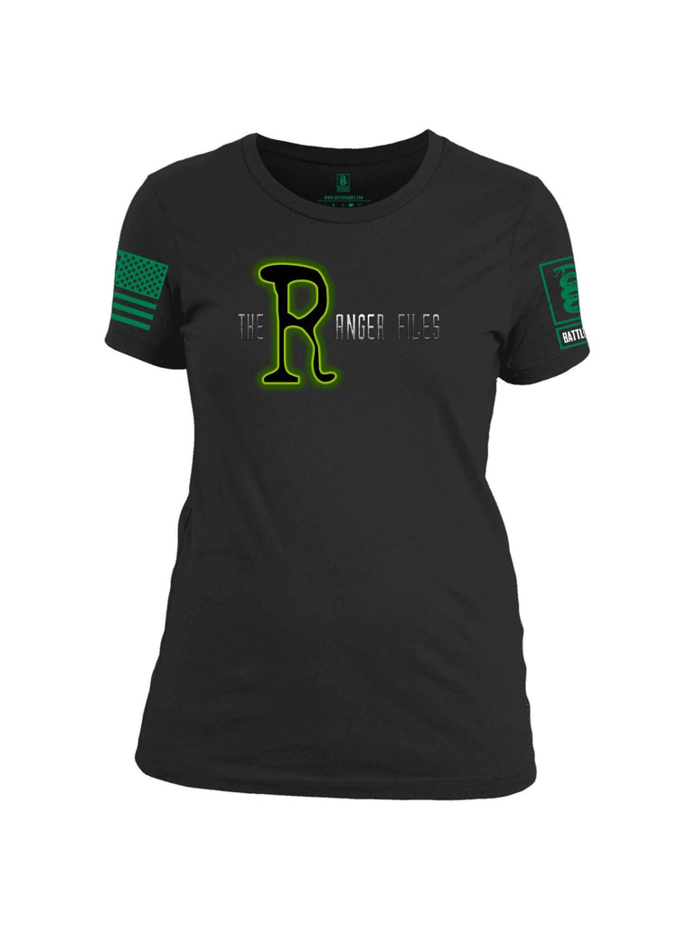 Battleraddle The Ranger Files Green Sleeve Print Womens 100% Battlefit Polyester Crew Neck T Shirt shirt|custom|veterans|Apparel-Womens Shirts-Polyester