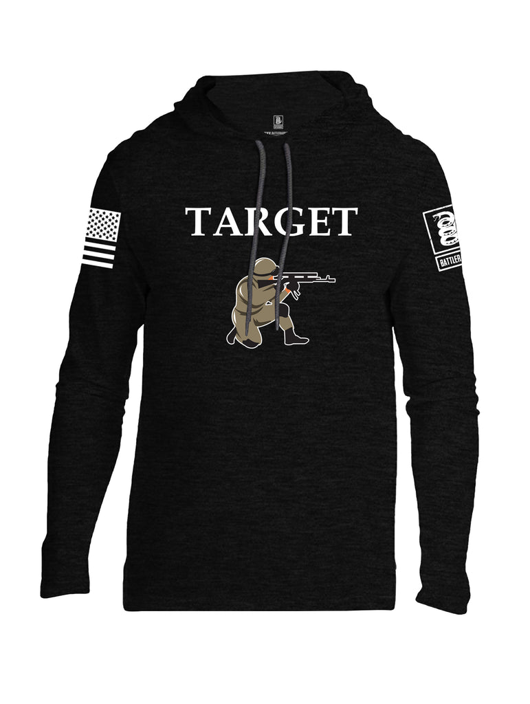 Battleraddle Target White Sleeve Print Mens Thin Cotton Lightweight Hoodie