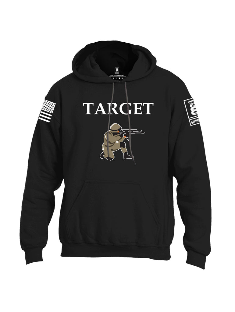 Battleraddle Target White Sleeve Print Mens Blended Hoodie With Pockets