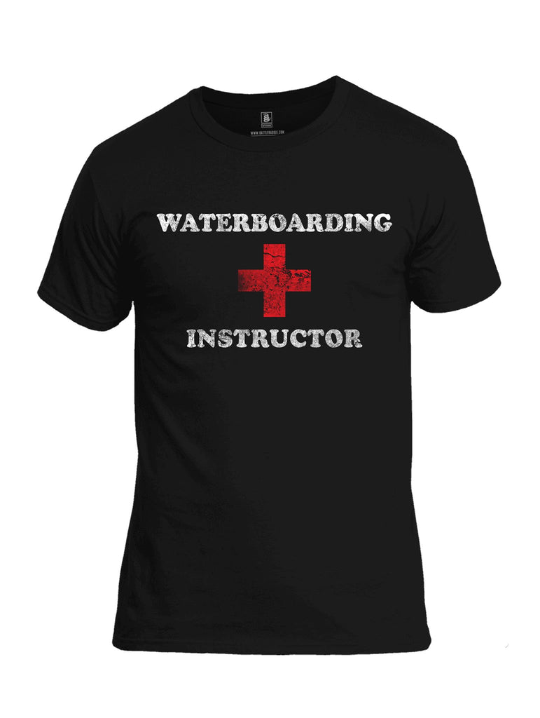 Battleraddle Waterboarding Instructor Mens Cotton Crew Neck T Shirt-Black