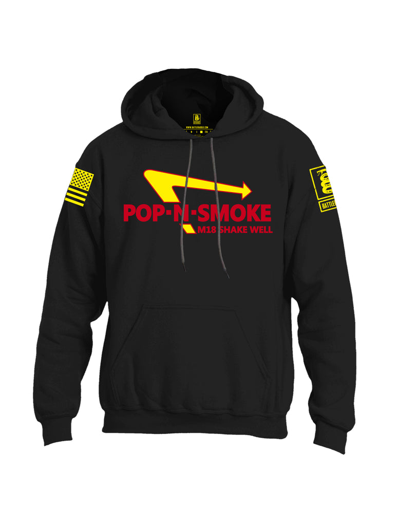 Battleraddle Pop-N-Smoke M18 Shake Well V1 Yellow Sleeve Print Mens Blended Hoodie With Pockets