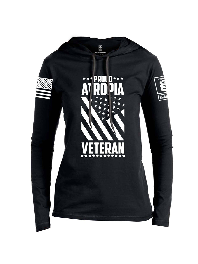 Battleraddle Proud Atropia Veteran White Sleeve Print Womens Thin Cotton Lightweight Hoodie shirt|custom|veterans|Apparel-Womens Hoodie-Cotton