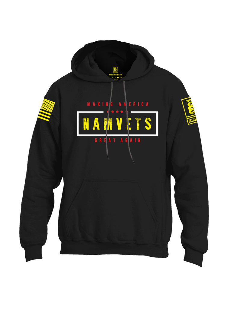 Battleraddle Making America NAM VETS Great Again Yellow Sleeve Print Mens Blended Hoodie With Pockets