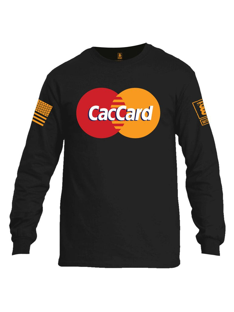 Battleraddle CacCard Orange Sleeve Print Mens Cotton Long Sleeve Crew Neck T Shirt - Battleraddle® LLC