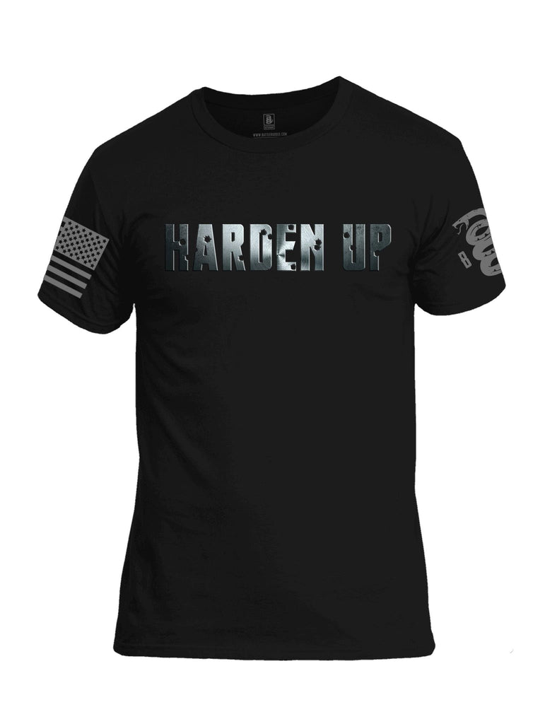 Battleraddle Harden Up Grey Sleeve Print Mens Cotton Crew Neck T Shirt