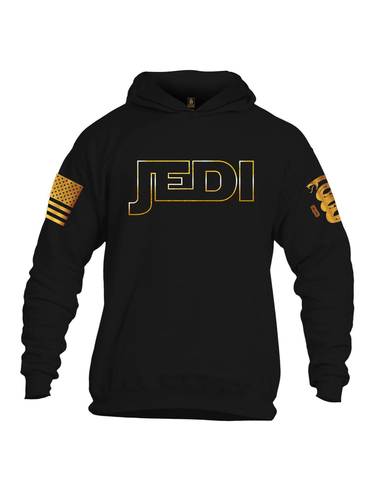 Battleraddle JEDI Brass Sleeve Print Mens Cotton Pullover Hoodie With Pockets