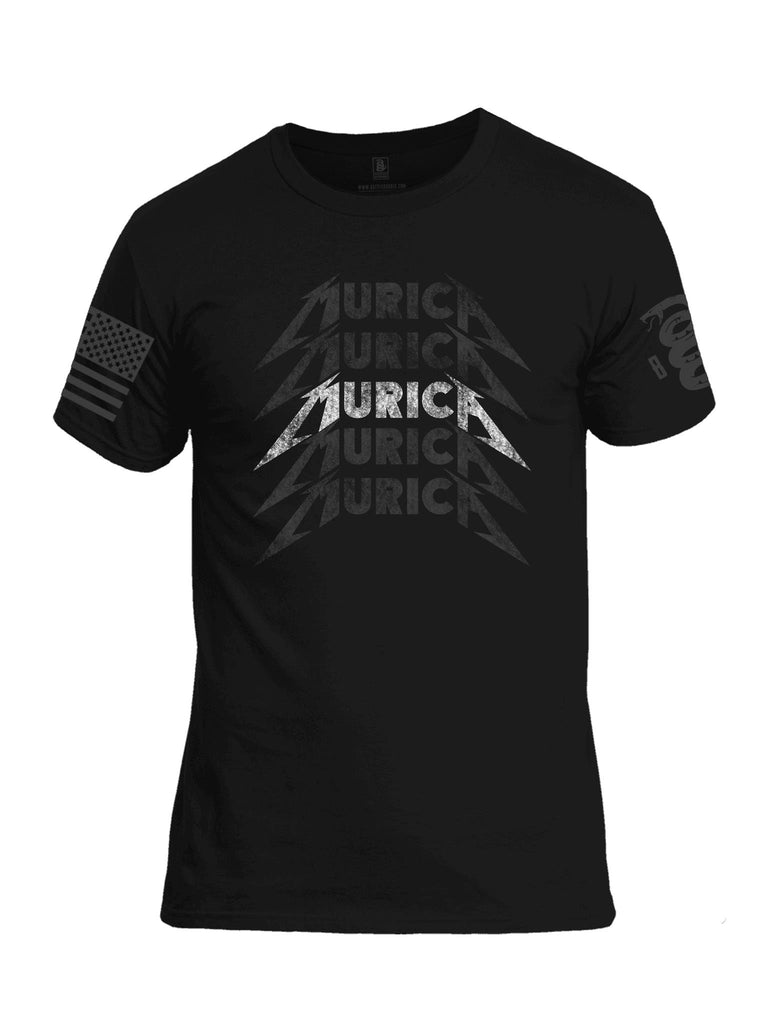 Battleraddle Murica V2 Grey Sleeve Print Mens Cotton Crew Neck T Shirt