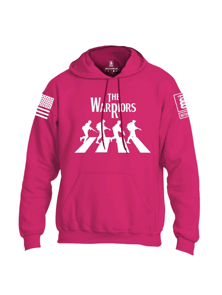 Battleraddle The Warriors White Sleeve Print Mens Blended Hoodie With Pockets shirt|custom|veterans|Apparel-Mens Hoodies-Cotton/Dryfit Blend