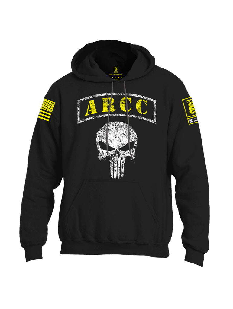 Battleraddle ARCC Punisher Yellow Sleeve Print Mens Blended Hoodie With Pockets - Battleraddle® LLC