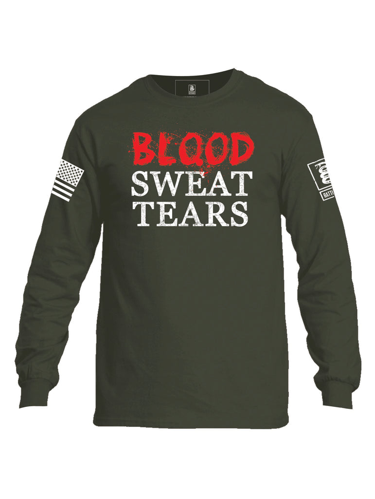 Battleraddle Blood Sweat Tears Mens Cotton Long Sleeve Crew Neck T Shirt - Battleraddle® LLC
