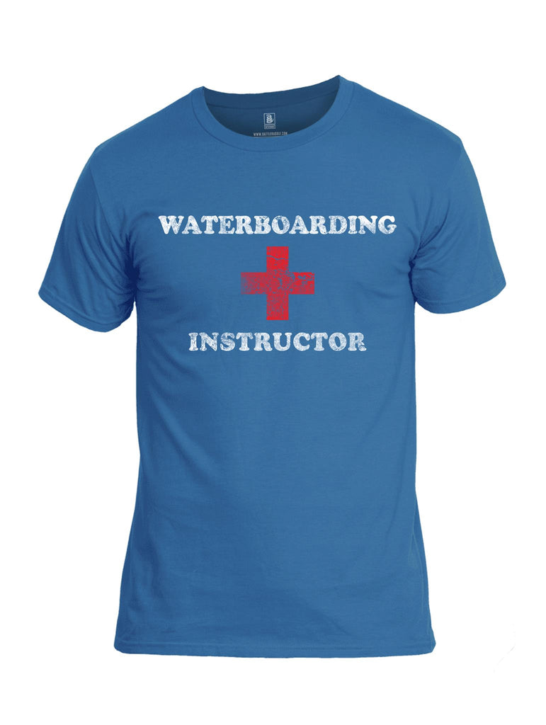 Battleraddle Waterboarding Instructor Mens Cotton Crew Neck T Shirt-Royal Blue