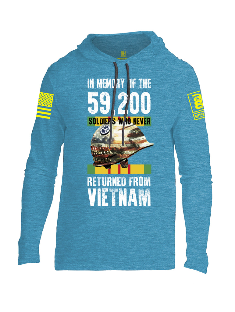 Battleraddle In Memory Of The 59,200 Soldiers Who Never Returned From Vietnam Yellow Sleeve Print Mens Thin Cotton Lightweight Hoodie