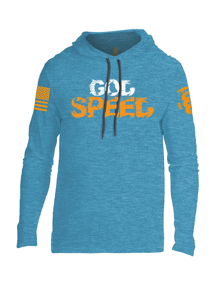 Battleraddle God Speed Orange Sleeve Print Mens Thin Cotton Lightweight Hoodie