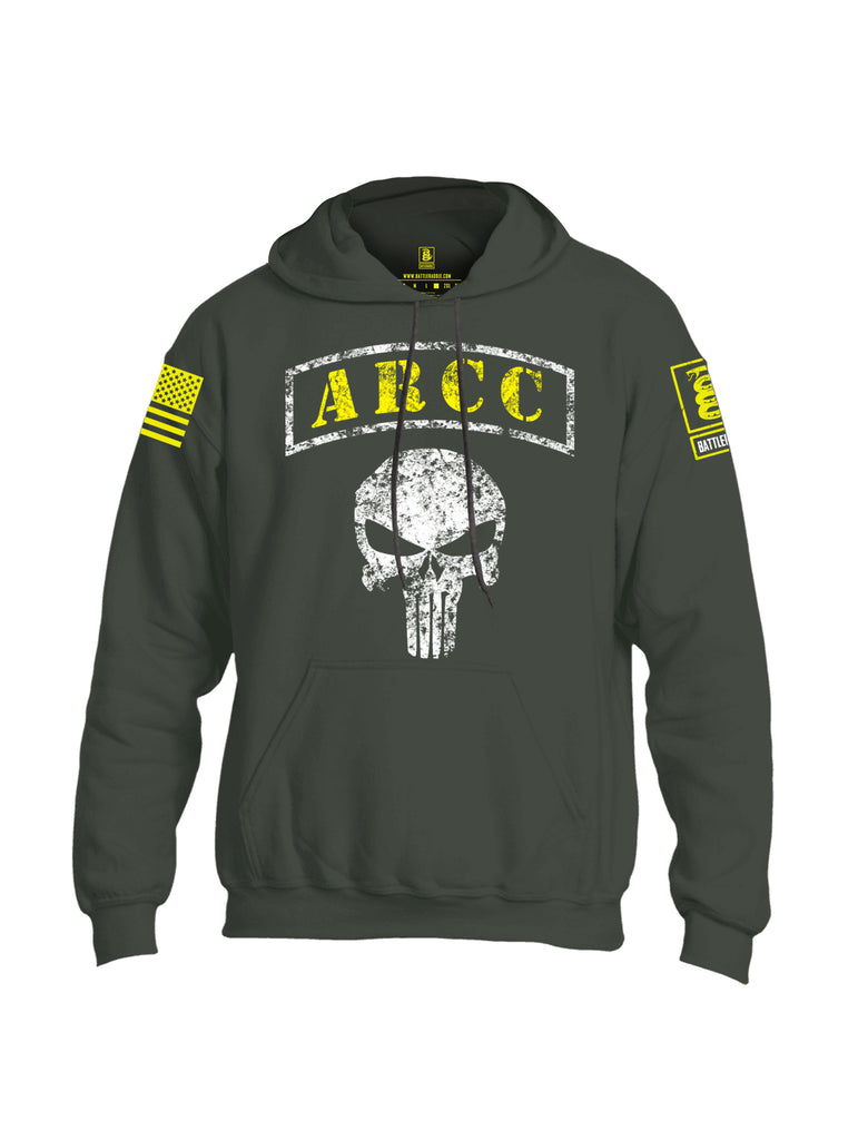 Battleraddle ARCC Punisher Yellow Sleeve Print Mens Blended Hoodie With Pockets - Battleraddle® LLC