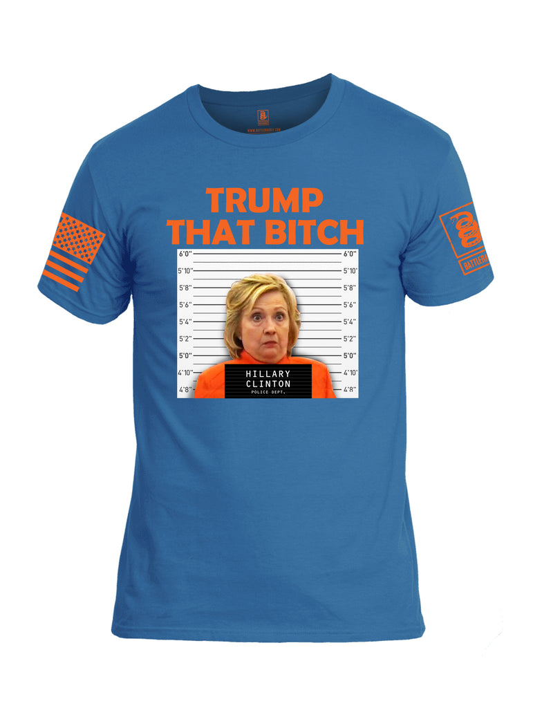 Battleraddle Trump That Bitch Orange Sleeve Print Mens Cotton Crew Neck T Shirt