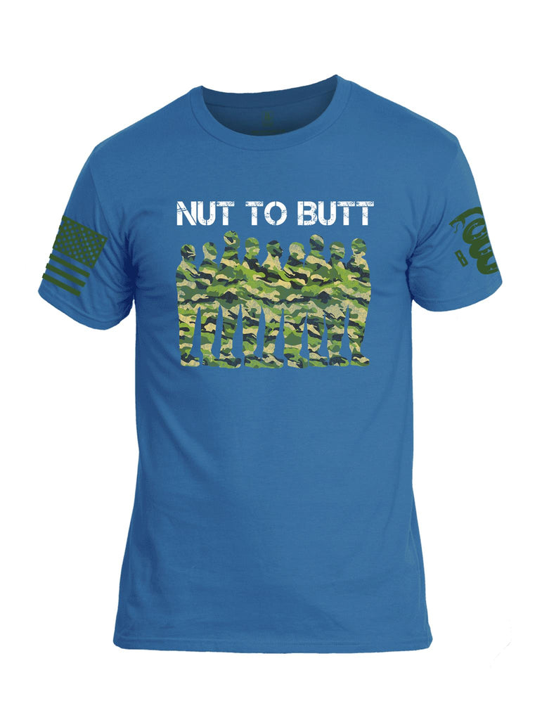 Battleraddle Nut To Butt Green Sleeve Print Mens Crew Neck Cotton T Shirt