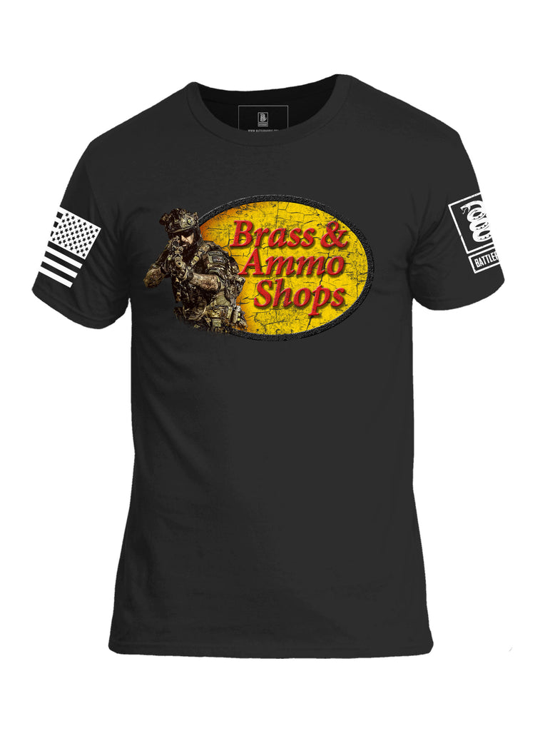 Battleraddle Brass And Ammo Shops V2 Mens Cotton Crew Neck T Shirt - Battleraddle® LLC