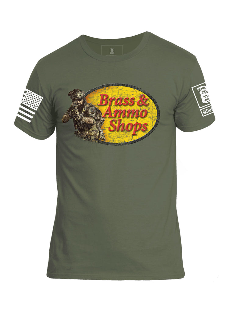 Battleraddle Brass And Ammo Shops V2 Mens Cotton Crew Neck T Shirt - Battleraddle® LLC