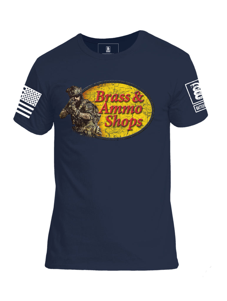 Battleraddle Brass And Ammo Shops V2 Mens Cotton Crew Neck T Shirt - Battleraddle® LLC