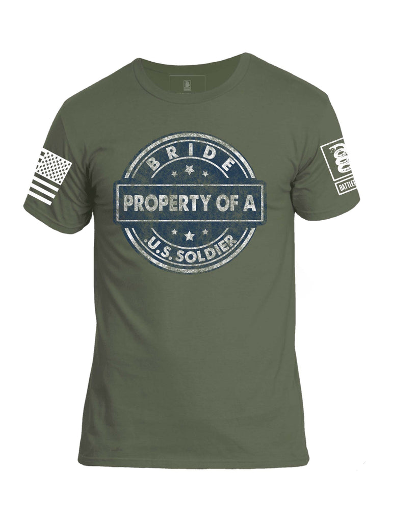 Battleraddle Bride Property Of A U.S. Soldier Mens Crew Neck Cotton T Shirt - Battleraddle® LLC