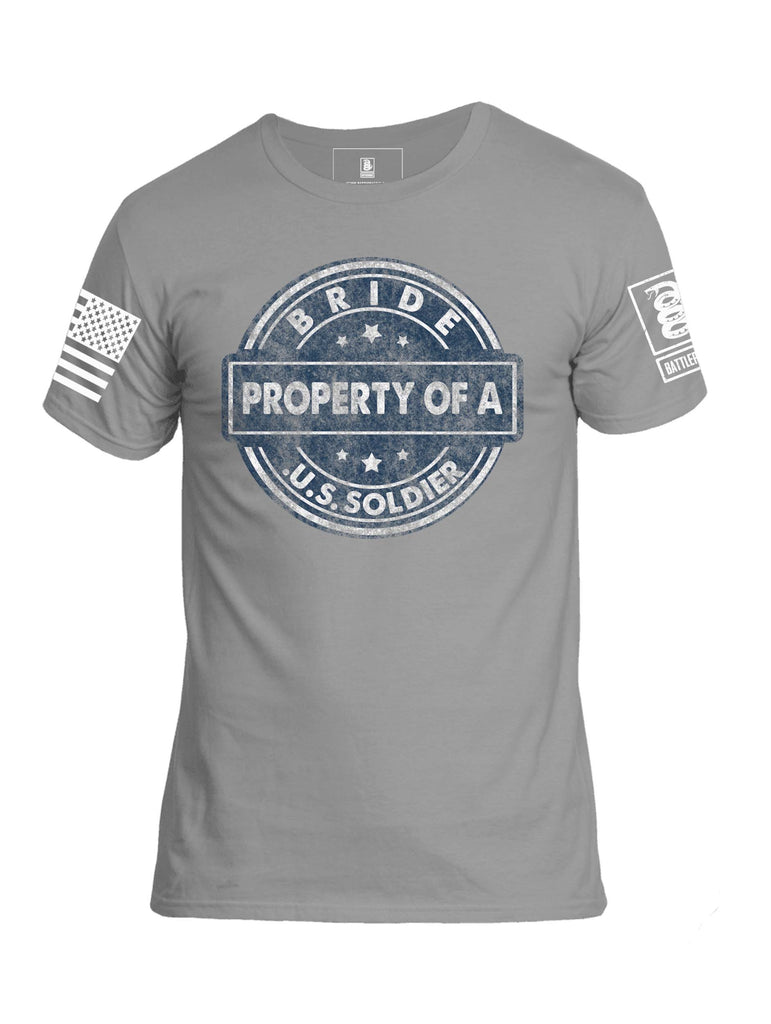 Battleraddle Bride Property Of A U.S. Soldier Mens Crew Neck Cotton T Shirt - Battleraddle® LLC