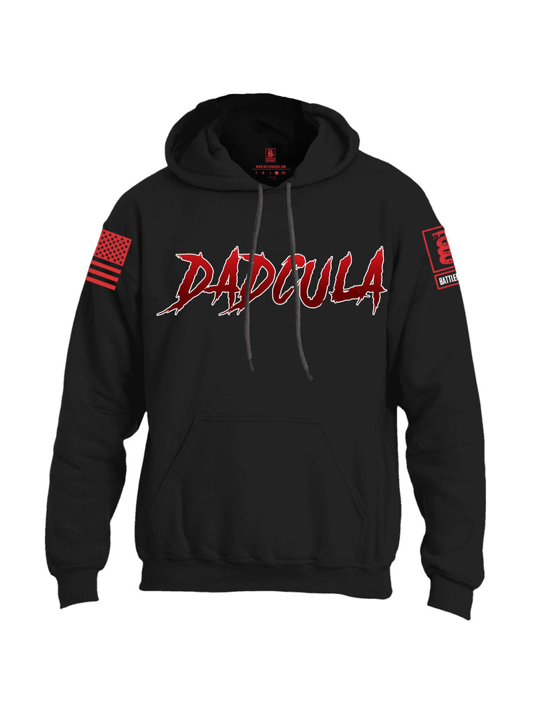 Battleraddle Dadcula Red Sleeves Uni Cotton Blended Hoodie With Pockets