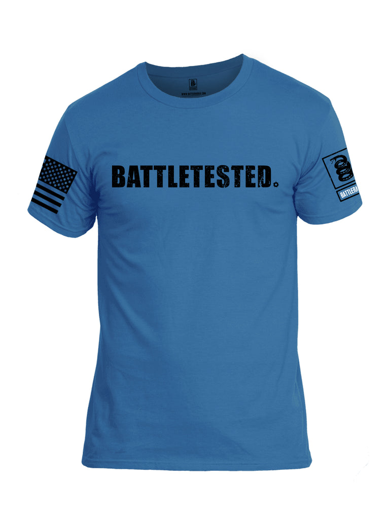 Battleraddle Battletested Black {sleeve_color} Sleeves Men Cotton Crew Neck T-Shirt