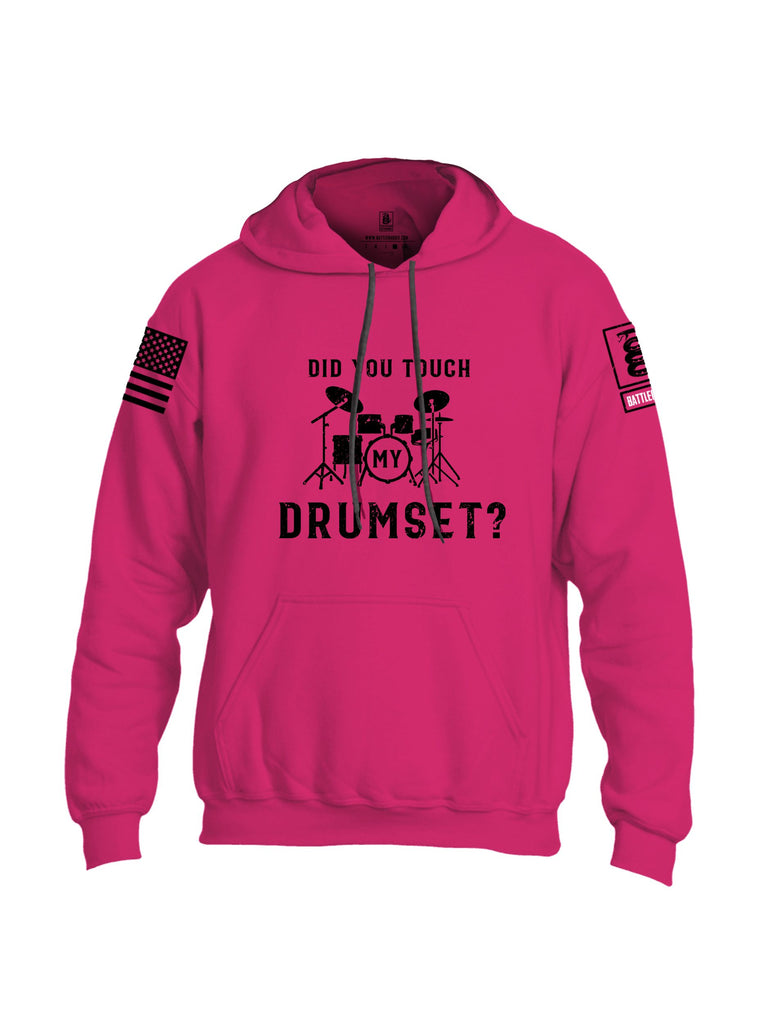 Battleraddle Did You Touch My Drumset Black Sleeves Uni Cotton Blended Hoodie With Pockets