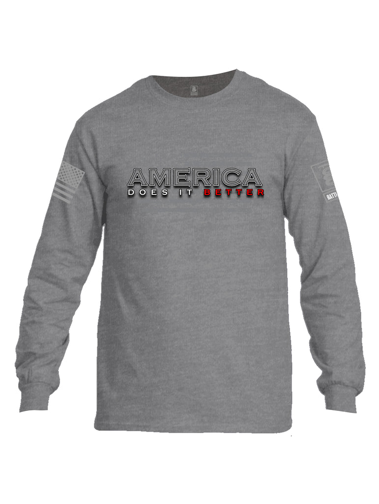 Battleraddle America Does It Better {sleeve_color} Sleeves Men Cotton Crew Neck Long Sleeve T Shirt